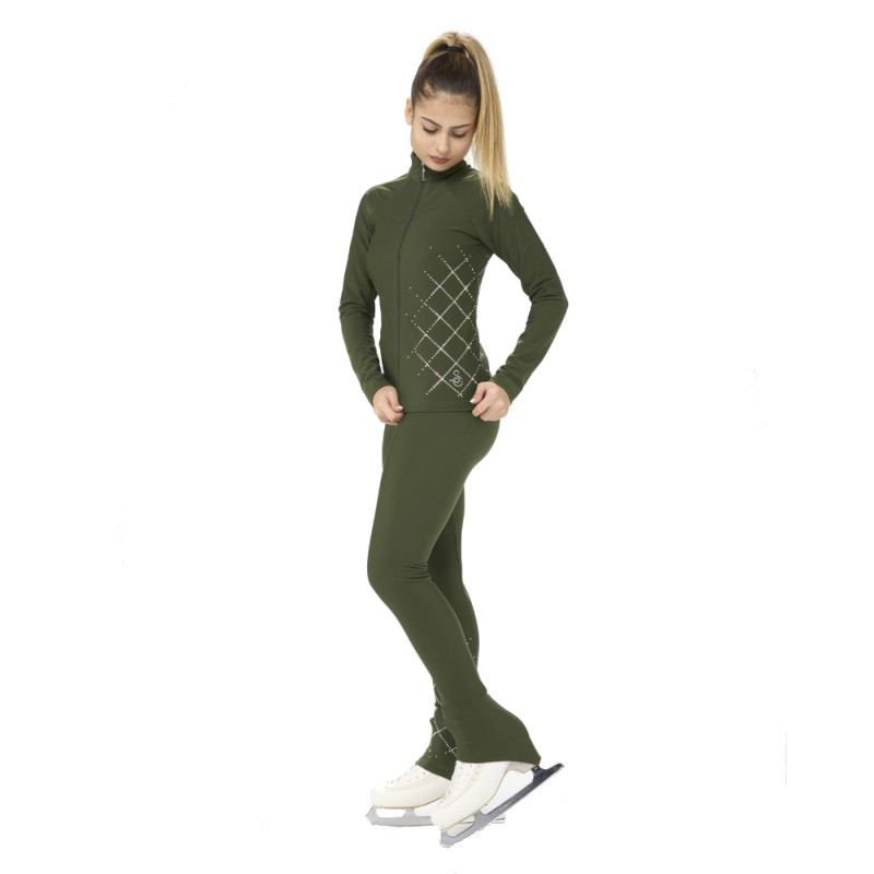 Sagester Thermo-Leggings 416 mit Strass forest green