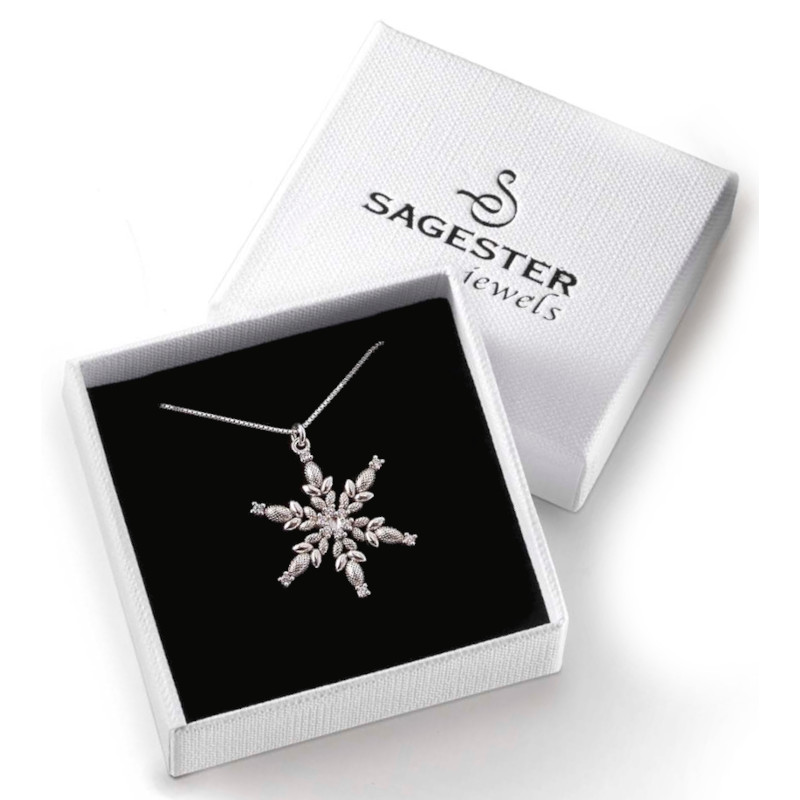 Sagester Schmuckanhänger Eiskristall silber