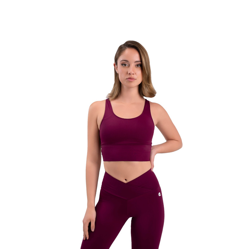 SW Sport crop top 6654 garnet-white