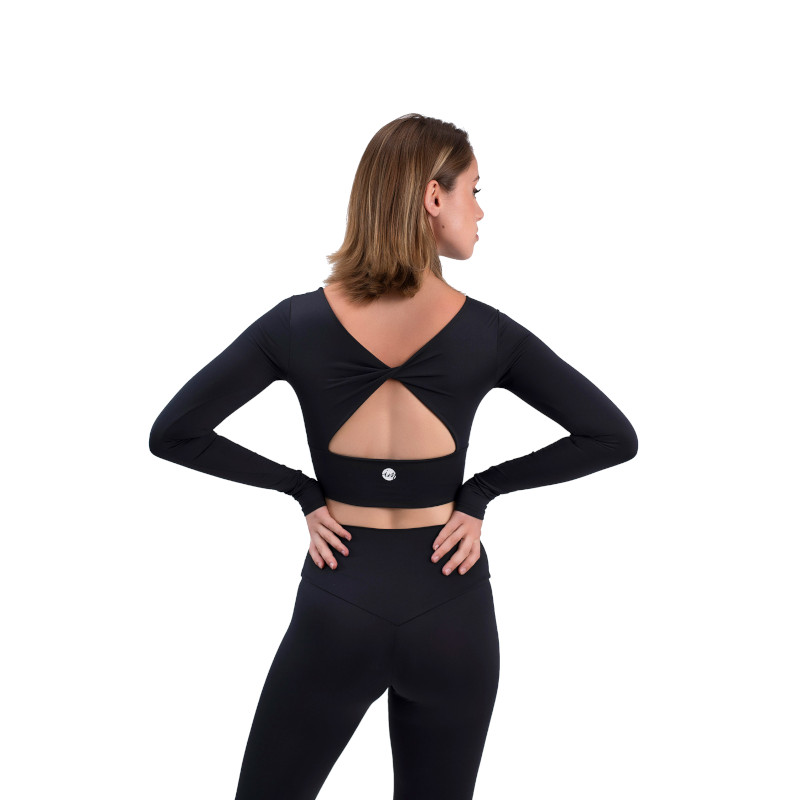 Intermezzo Long-sleeve crop top 6656 black